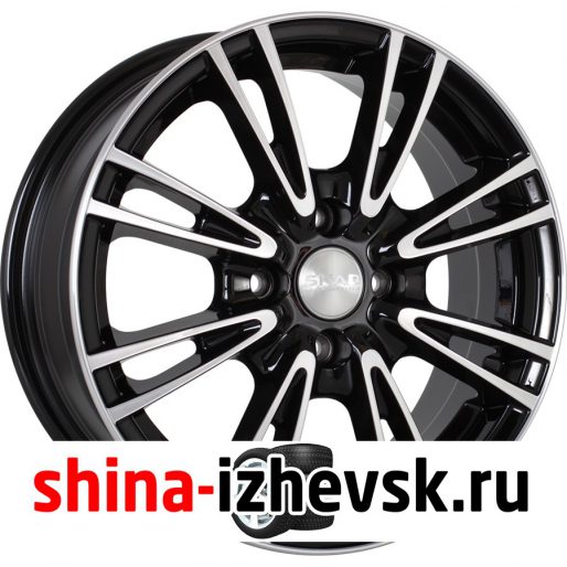 Колесный диск СКАД Пантера 6xR15 4×114.3 ET45 DIA67.1 черный глянцевый с полированной лицевой поверхностью в Ижевске